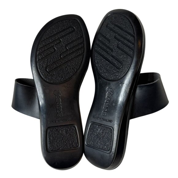 EUC Aerosoles Split Toe Vegan Black Leather Sandals EU 39 US 8 - Picture 13 of 14